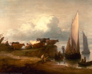 A Coastal Landscape — Thomas Gainsborough, Rococo