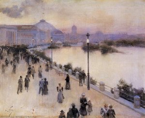 Sunset Hour On The West Lagoon, World Columbian Exposition 1893 — Willard Leroy Metcalf