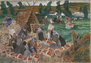 Récolte Des Fraises À Plougastel — Yvonne Jean Haffen