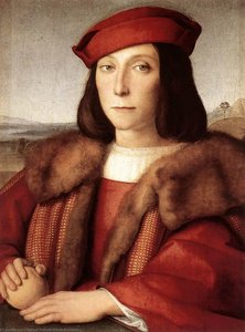 Portrait Of A Man Holding An Apple — Raphael, Cinquecento Art Movement