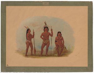 Klahoquaht Chief, His Wife, And Son — George Catlin