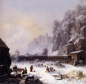 Graveyard Of St. Peter's In Winter — Heinrich Bürkel