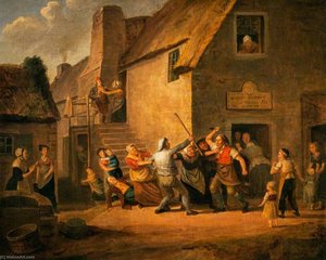 A Brawl Outside an Ale House