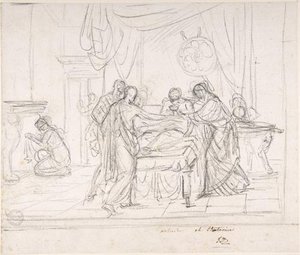 Scene From Ancient History. Cup Offered To An Invalid — Jacques-louis David