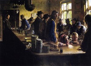 In The Store During A Pause From Fishing — Peder Severin Kroyer, Contemporary Realism