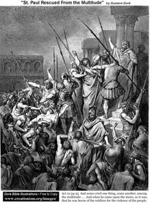 St.paulrescuedfromthemultitude — Paul Gustave Doré