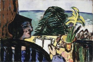 Woman Reading At The Beach — Max Beckmann