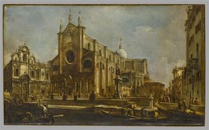 Campo De L'eglise Giovanni Et Paolo Avec La Scuola Di San Marco, A Venise — Francesco Lazzaro Guardi