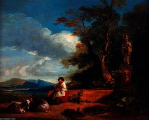 Girl with a Lamb, near Schaffhausen