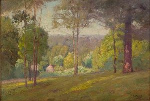 Wooded Hills In Autumn (midsummer, North Slope) — Theodore Clement Steele