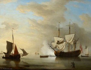 An English Ship Becalmed — Peter Monamy