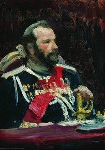 Portrait Of War Minister, Infantry General And Member Of State Council State Aleksei Nikolayevich Kuropatkin. Study — Ilya Yefimovich Repin, Realism
