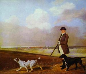 Sir John Nelthorpe, 6th Baronet Out Shooting With His Dogs In Barton Field, Lincolnshire — George Stubbs