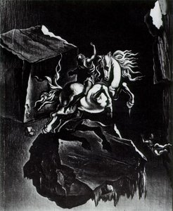Rock And Infuriated Horse Sleeping Under The Sea, 1947 — Salvador Dalí, Surrealism