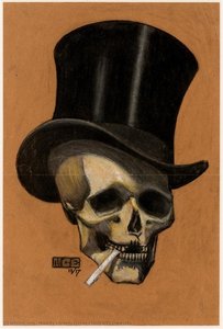 Skull With Cigarette — Maurits Cornelis Escher