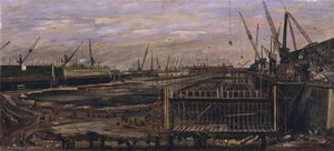 Building the Mulberry Harbour, London Docks