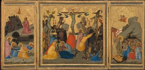 Scenes From The Passion Of Christ: The Agony In The Garden, The Crucifixion, And The Descent Into Limbo [entire Triptych] — Andrea Di Vanni D'andrea