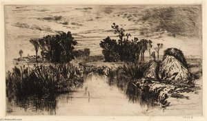 Cattails And Trees — Mary Nimmo Moran
