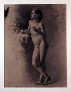Nude Boy With Flute On His Hands — Mariano Fortuny Y Marsal, Academicism