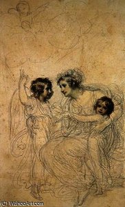 The Countess Of Hopetoun With Her Daughters Jasmin — Richard Cosway, Neoclassicism
