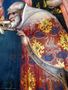 Marienkirche Dortmund, Marienaltar, Konrad Von Soest, Right Panel, Robe, (details) — Konrad Von Soest