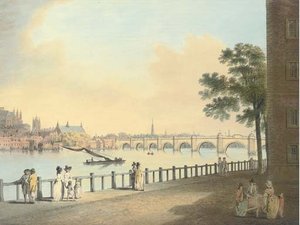 Westminster Bridge From Lambeth Palace, London — Francis Nicholson