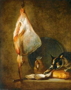 Still Life With Cat And Rayfish — Jean-baptiste-siméon Chardin