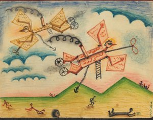 Two Mestizos Of Airplane And People — Xul Solar