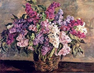Still Life. Lilacs In A Basket ('heroic'). — Pyotr Konchalovsky