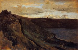 The Tibre River Hemmed In By The Collines — Jean-baptiste-camille Corot