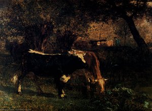 Cows At The Watering — Constant Troyon, Realism