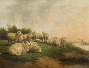 Landscape With A Flock Of Sheep Resting — Thomas Sidney Cooper