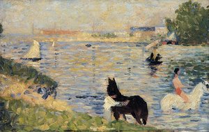 Horses In The Water — Georges Seurat