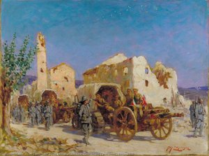 The Arrival of the First Guns on the Carso Front, Italy, 1916