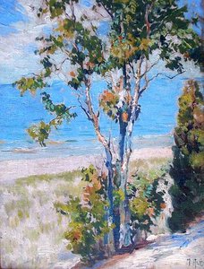 Lake Michigan Shoreline, (painting) — Mathias Joseph Alten
