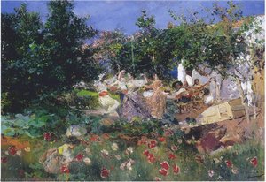 Valencian Fiesta In An Orange Jgrove — Joaquín Sorolla Y Bastida, Impressionism