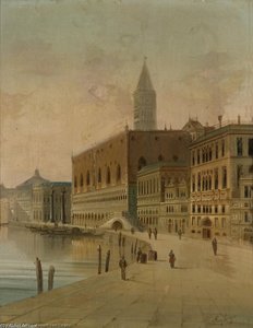 Motiv Aus Venedig, Bezeichnet 'riva Dei Schiavoni Venezia' — August Von Siegen