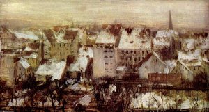 Houses In Berlin In Snow — Adolph Von Menzel
