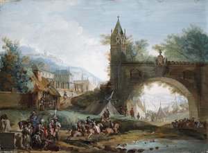 Landscape With Soldiers On Horseback — Giuseppe Bernardino Bison