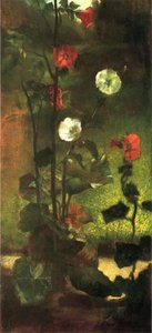 Hollyhocks — John La Farge