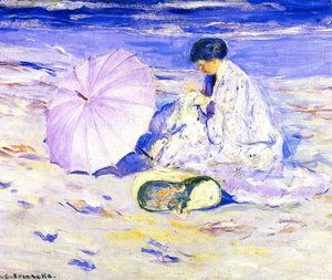 On The Beach In Corsica — Frederick Carl Frieseke