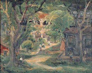 English New House Chen Cheng Po 1943 Canvas Oil Painting 90.5cm×72.7cm Collection Of Taipei Museum Of Fine Arts 中文 新樓 陳澄波 1943 畫布‧油彩 90.5cm×72.7cm 台北市立美術館典藏。 — Chen Cheng Po