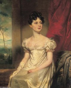 Portrait Of Lady Jane Bruce, Three-quarter-length, In A White Dress, An Eastern Landscape Beyond — George Chinnery