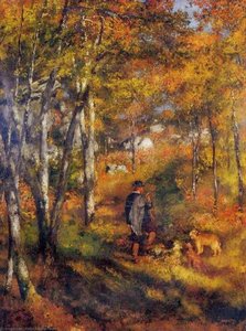 Jules Le Coeur Walking His Dogs In The Forest Of Fontaineble — Pierre-auguste Renoir