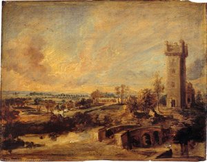 Landscape With Tower — Peter Paul Rubens, Flemish Baroque