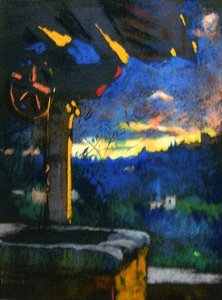 By The Well, Florence, (painting) — Julius Rolshoven, Expressionism