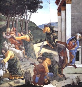The Trials And Calling Of Moses (detail 7) (cappella Sistina, Vatican) — Sandro Botticelli