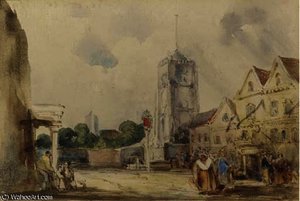 A View Of Putney Looking Towards The Bridge — Thomas Shotter Boys