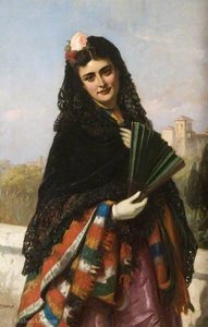 Spanish Lady With A Fan — John Bagnold Burgess