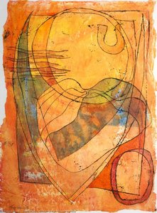Abstract In Tan, Orange And Blue — Tessa Waite
